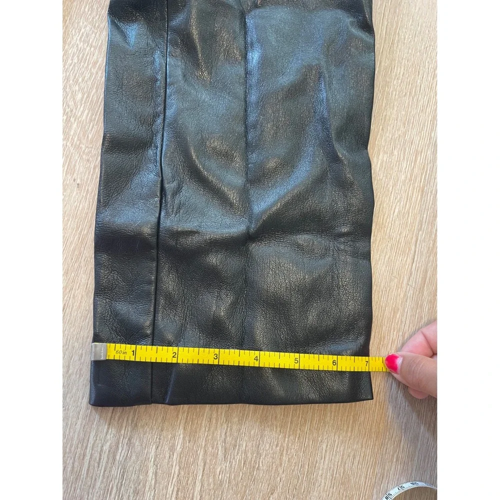 Babaton Command Pant Vegan Leather Black Straight Leg Trousers Size 00